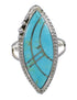 Sterling Silver Turquoise Inlay Ring Size 8-1/4 FX93581